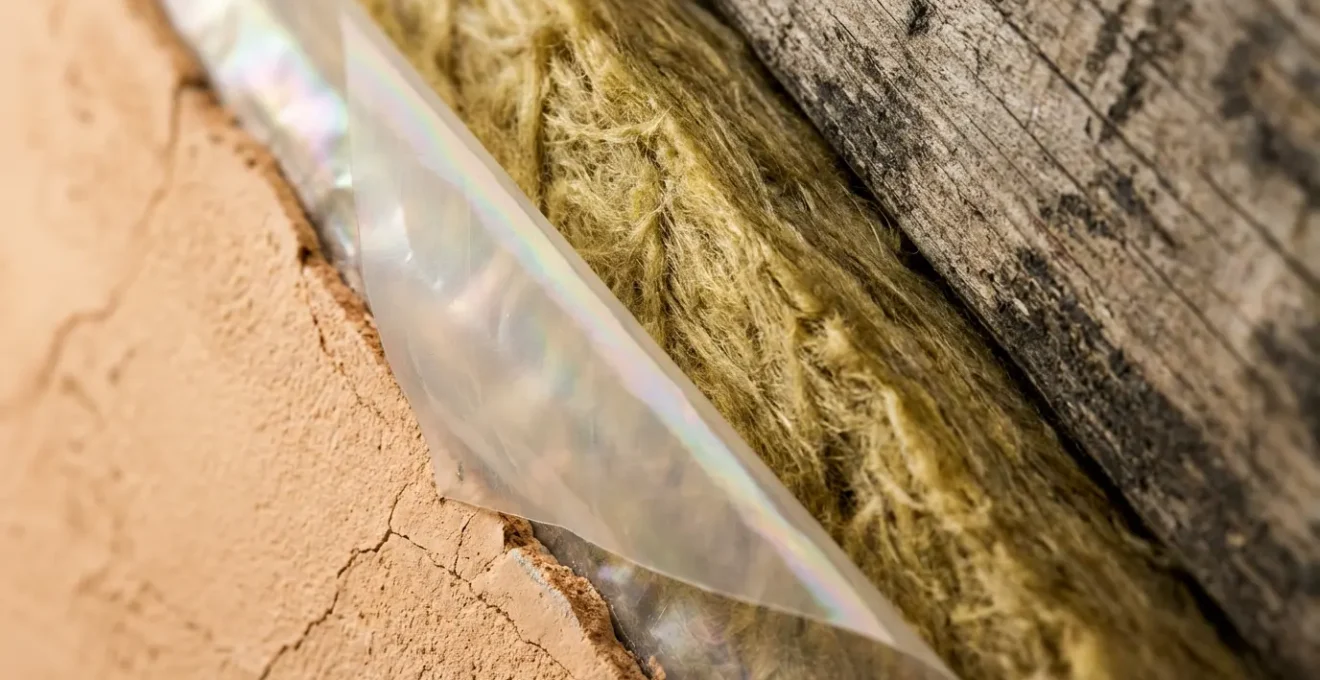 Schéma en coupe d'un mur montrant la position correcte du pare-vapeur côté intérieur