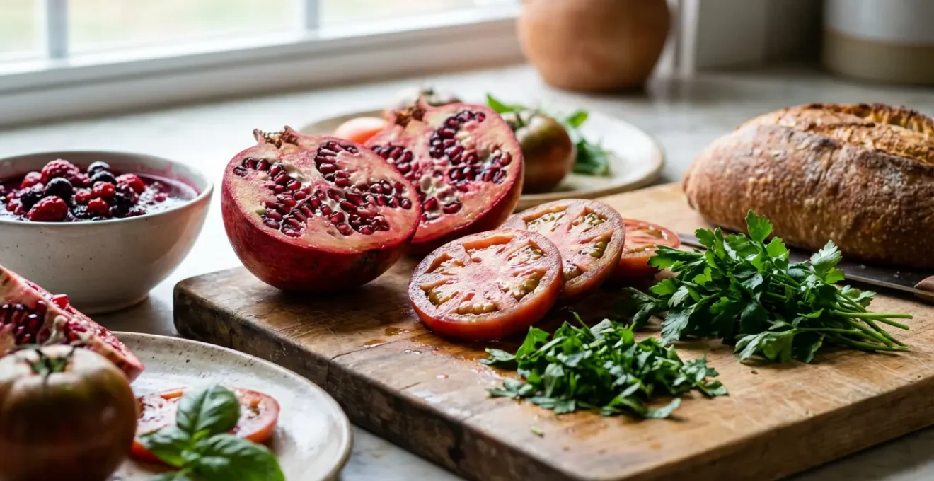 Comparaison visuelle du rendu des couleurs sur des aliments avec différents IRC