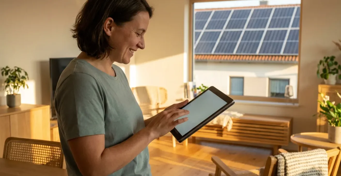 Système intégré panneaux solaires et éclairage LED moderne sur maison